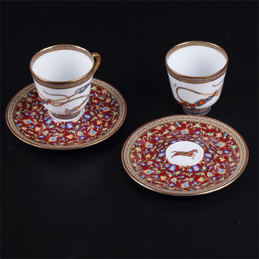Hermès "Cheval d'Orient" porcelain tete-a-tete coffee — image 7