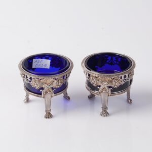 Pair of silver saltcellars. — image 1