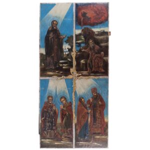 Russian four-part icon depicting of saints — image 1