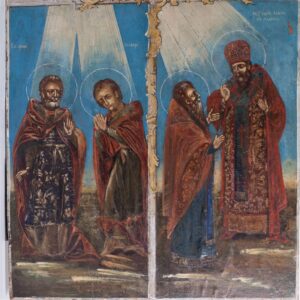 Russian four-part icon depicting of saints — image 3