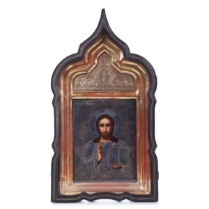 Russian icon of Christ Pantokrator in kiot. — image 1