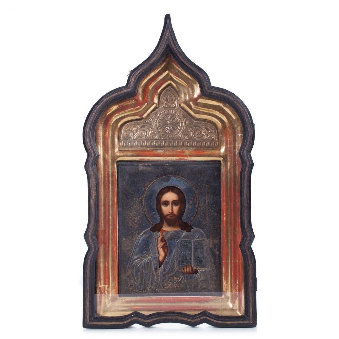 Russian icon of Christ Pantokrator in kiot. — image 1