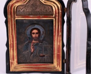 Russian icon of Christ Pantokrator in kiot. — image 5