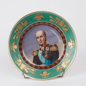 Russian Imperial time porcelain plate. Barclay De Tolly — image 1
