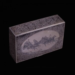 Russian silver-gilt and niello cigar box with — image 1