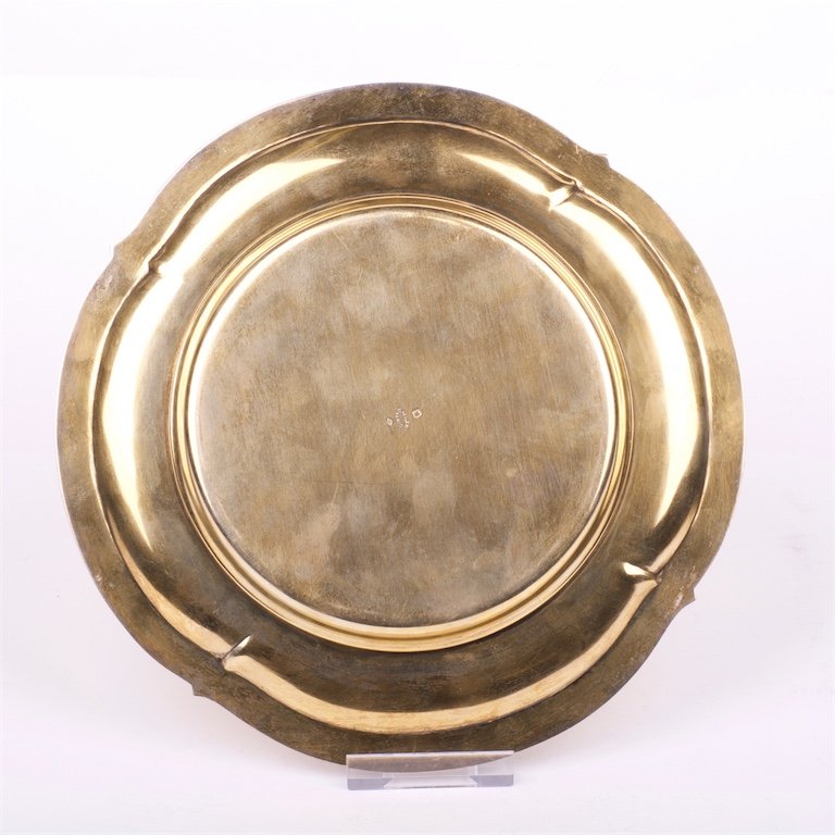 French silver gold-plated tray. — image 3