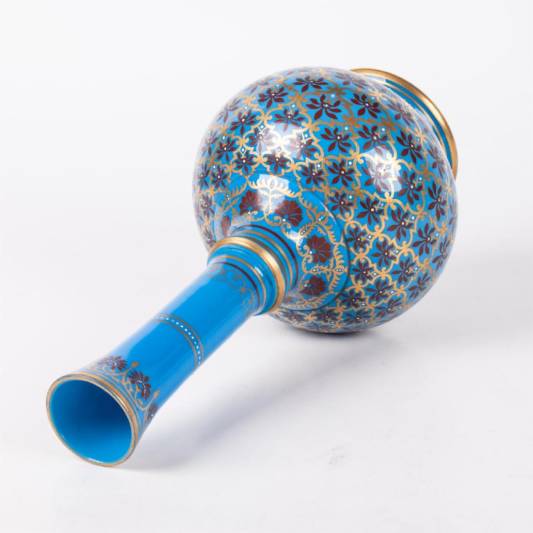 Grand Russian glass vase with enamel paintings — image 3