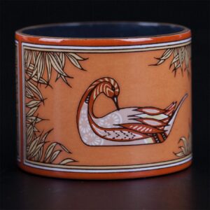 Rare boxed Hermes enamel napkin rings with ducks scene — image 4
