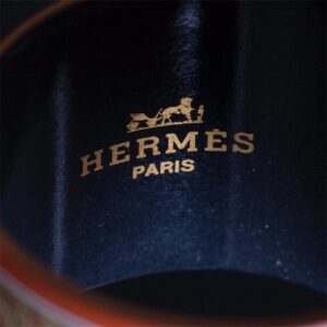 Rare boxed Hermes enamel napkin rings with ducks scene — image 6