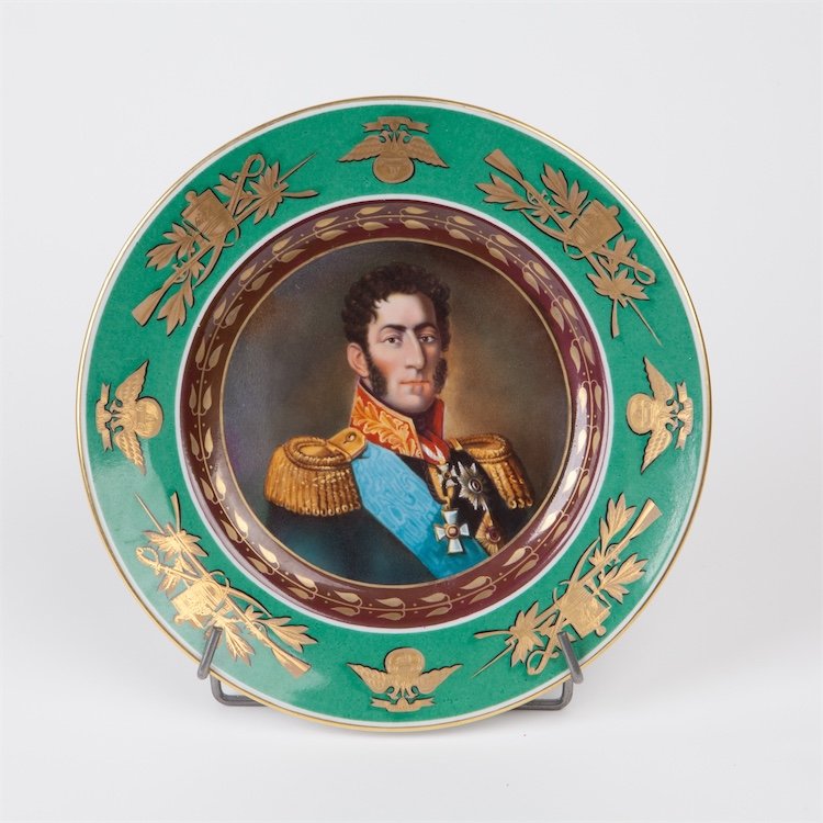 Russian Imperial time porcelain plate. Peter Ivanovich — image 1