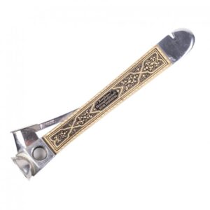 Antique steel cigar cutter with engravings — image 1