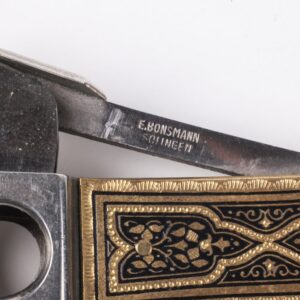 Antique steel cigar cutter with engravings — image 3