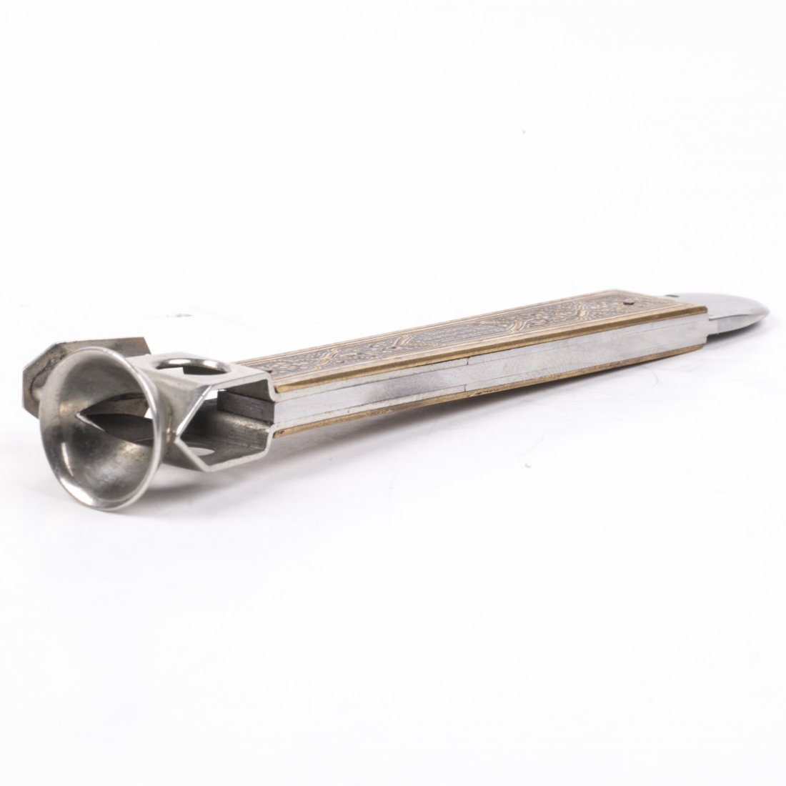 Antique steel cigar cutter with engravings — image 5