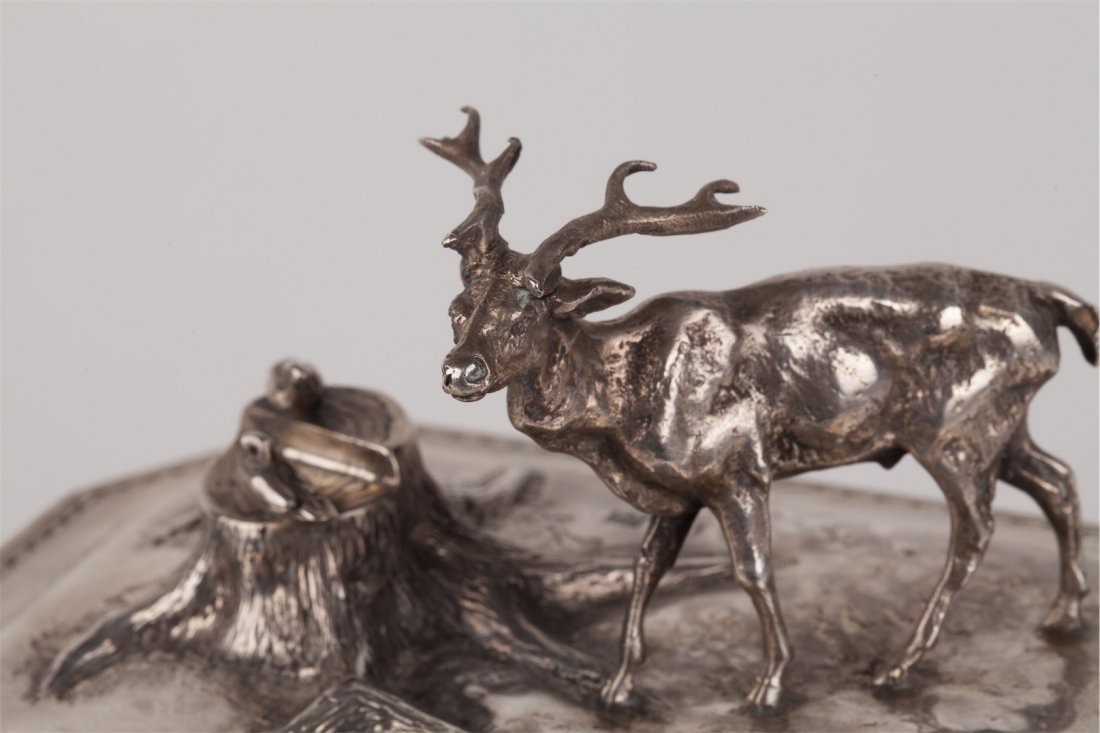 Box-sugarbowl with deer figure. Vilnius, 1873. — image 2