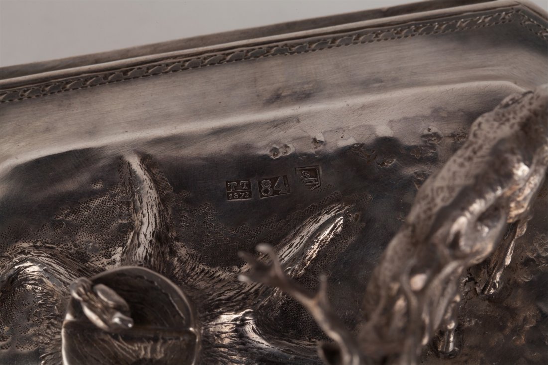 Box-sugarbowl with deer figure. Vilnius, 1873. — image 3