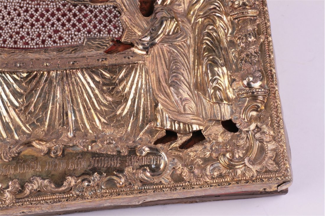 Rare Russian icon of Mother of God assumption. — image 4