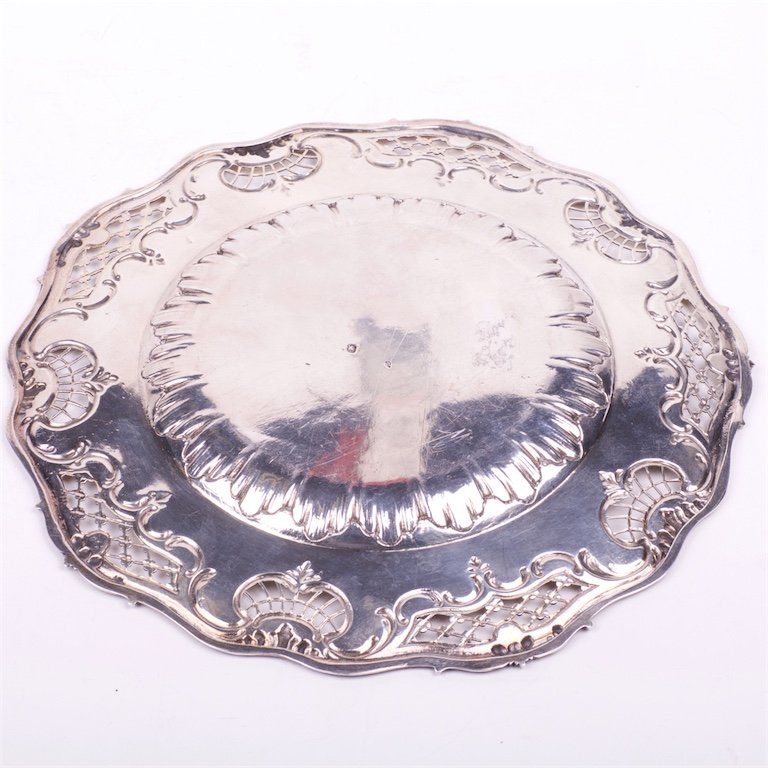 Set of 2 silver plates. French. — image 4