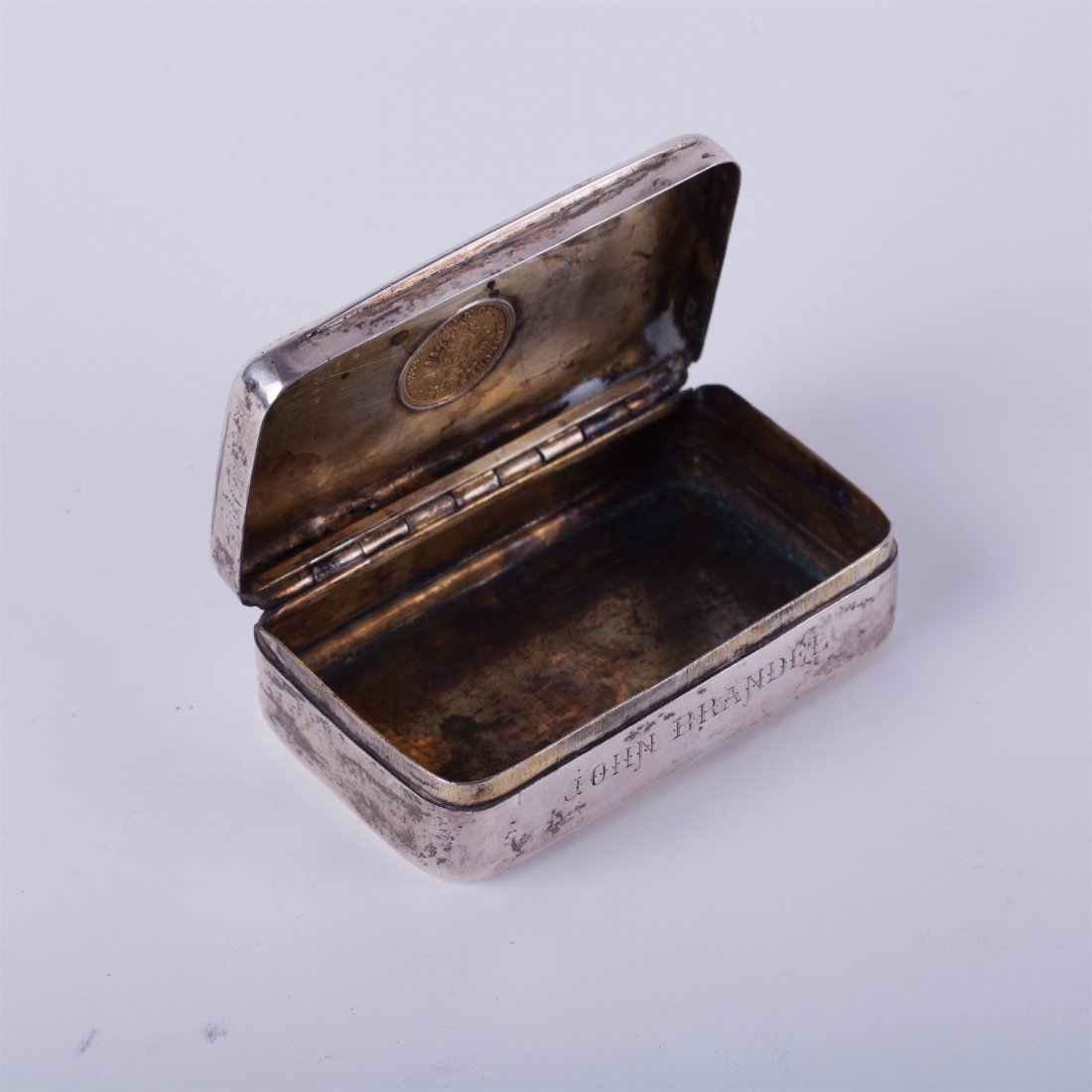 Silver box with gold coin. — image 3