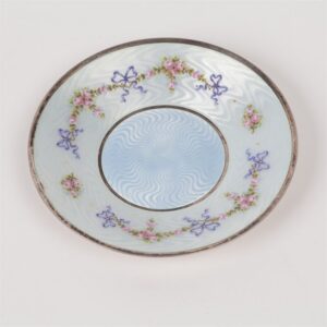 French silver coffee cup with saucer with nice detailed — image 2