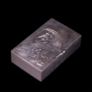 Russian style silver-gilt cigar box with Bogatyr's — image 1