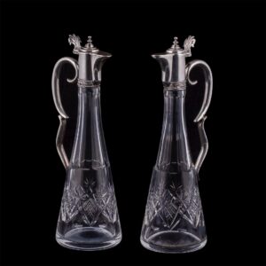 A pair of Russian silver and cut-glass decanters — image 1