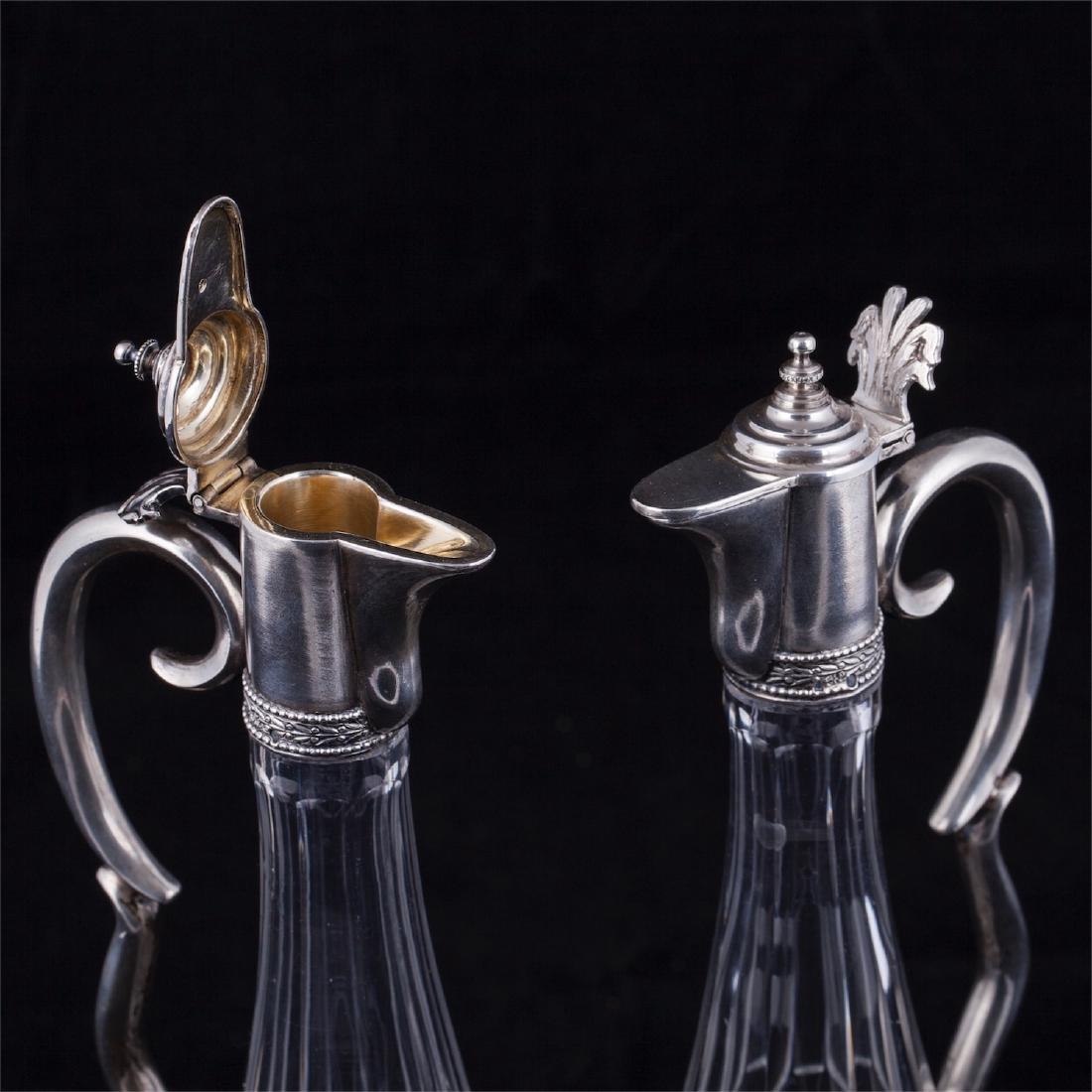 A pair of Russian silver and cut-glass decanters — image 2