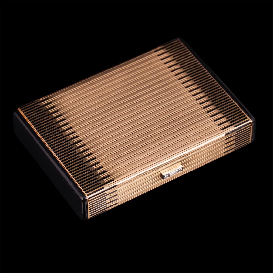 Cartier gold and enamel vanity case, Paris Art Deco,18K — image 1