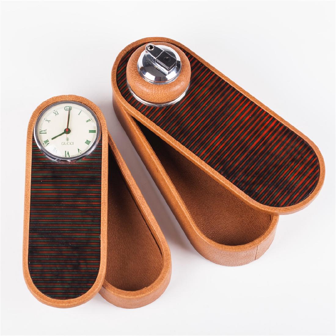 Gucci table stands with clocks and lighter — image 6