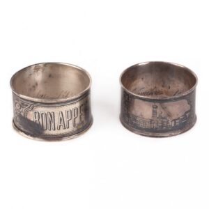 Pair of napkin rings. Silver, niello. Moscow, circa — image 1