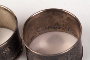 Pair of napkin rings. Silver, niello. Moscow, circa — image 3
