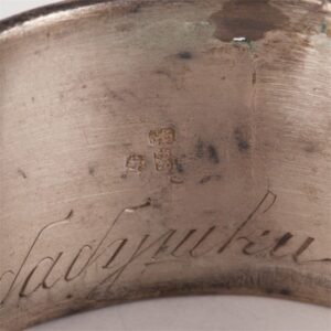Pair of napkin rings. Silver, niello. Moscow, circa — image 4