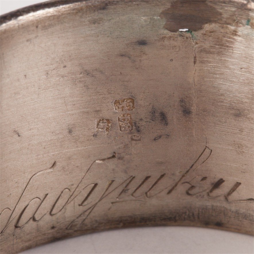 Pair of napkin rings. Silver, niello. Moscow, circa — image 4