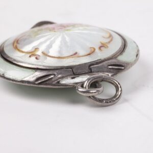 Small antique silver and enamel powder box — image 4