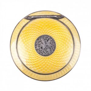 Antique Austrian silver and yellow enamel powder box — image 1