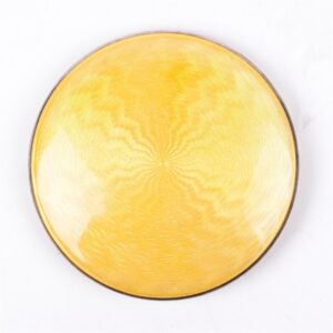 Antique Austrian silver and yellow enamel powder box — image 2