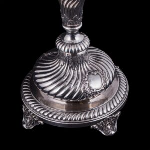 Russian engraved silver and cut-glass candy vase — image 2