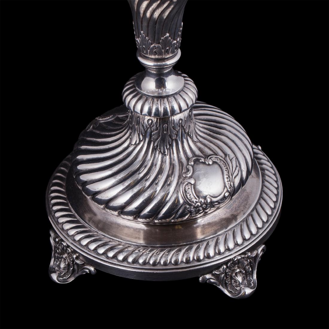 Russian engraved silver and cut-glass candy vase — image 2