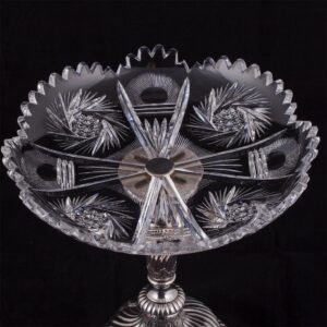 Russian engraved silver and cut-glass candy vase — image 3