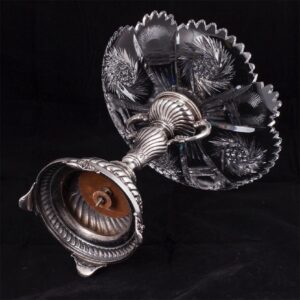 Russian engraved silver and cut-glass candy vase — image 5