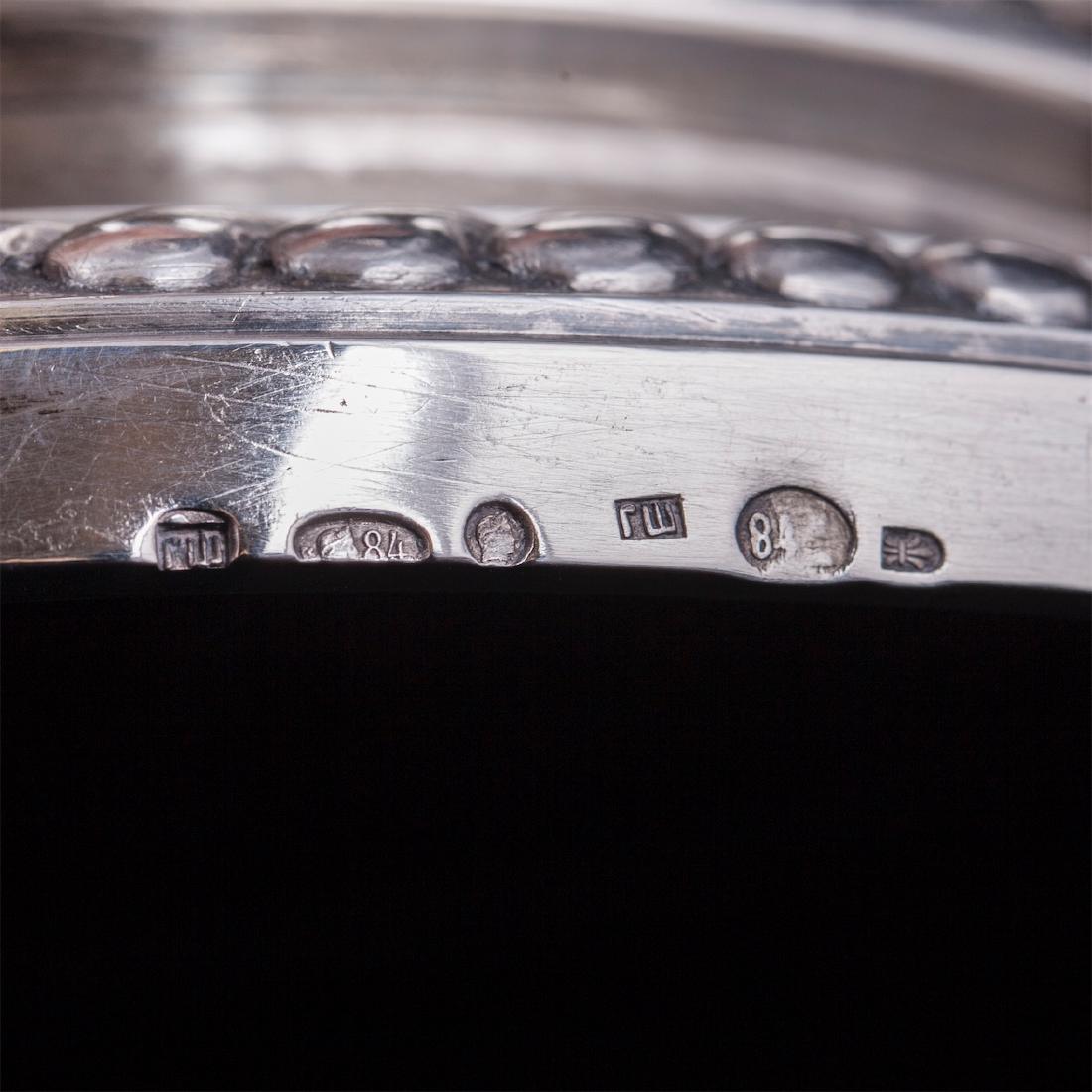 Russian engraved silver and cut-glass candy vase — image 6