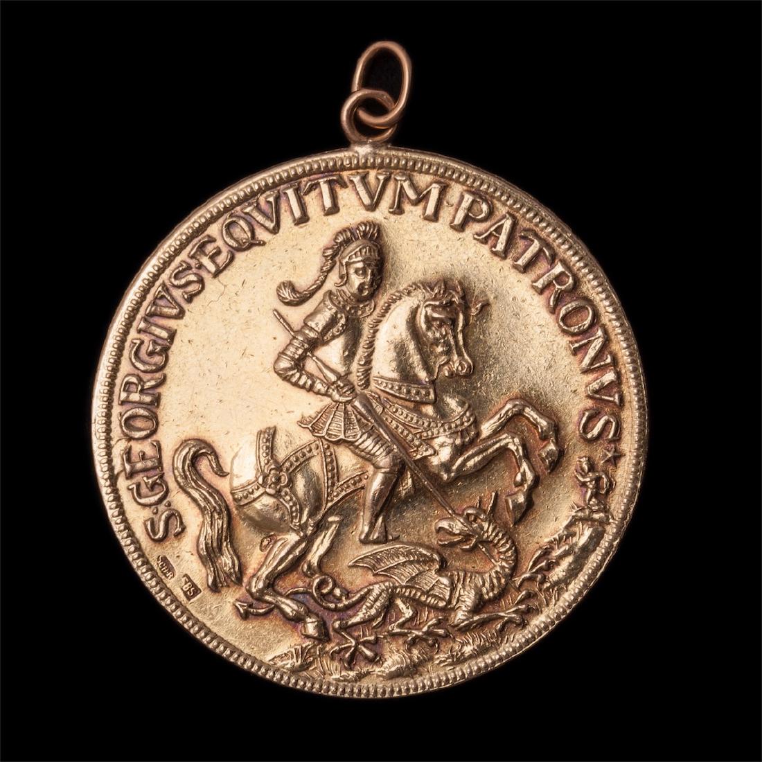 14K gold St George piligrim medaillon — image 1