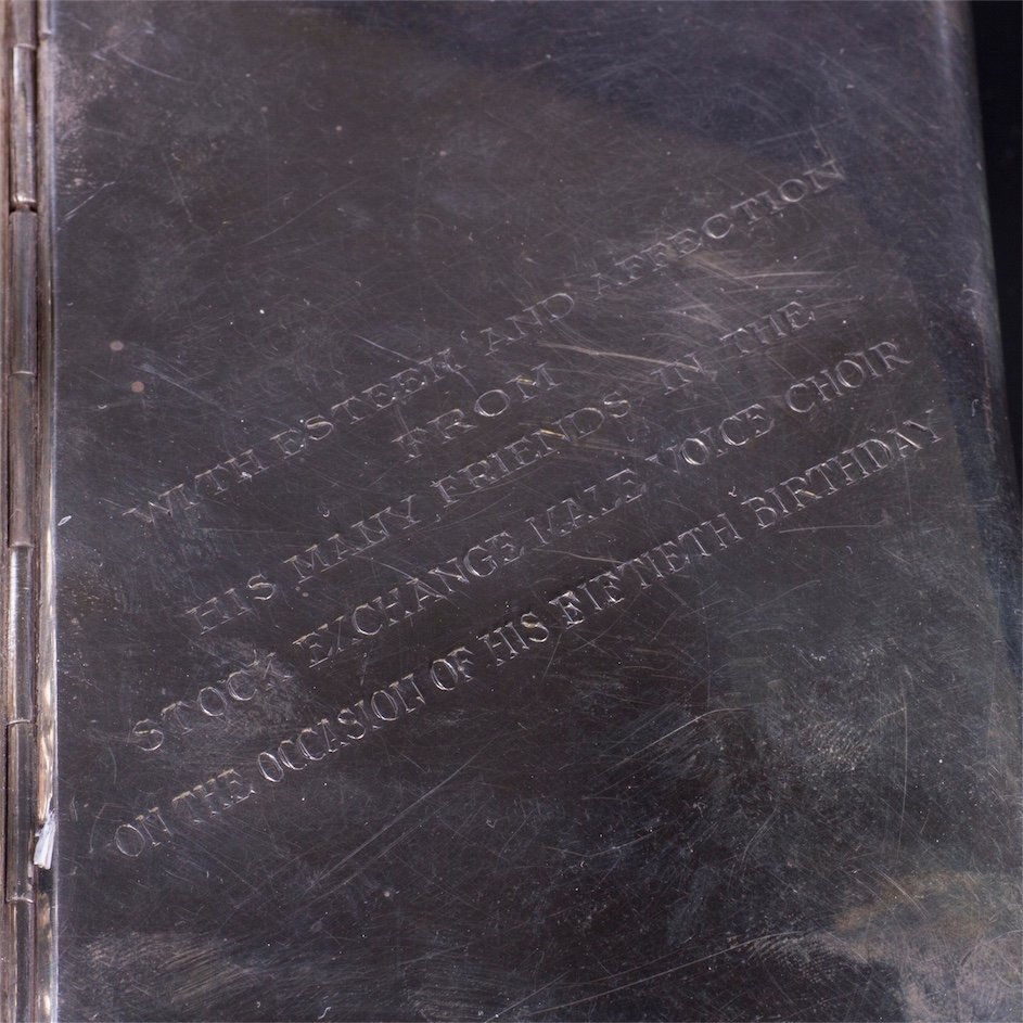 Grand W.A. Bolin neoclassical style silver cigar box — image 6