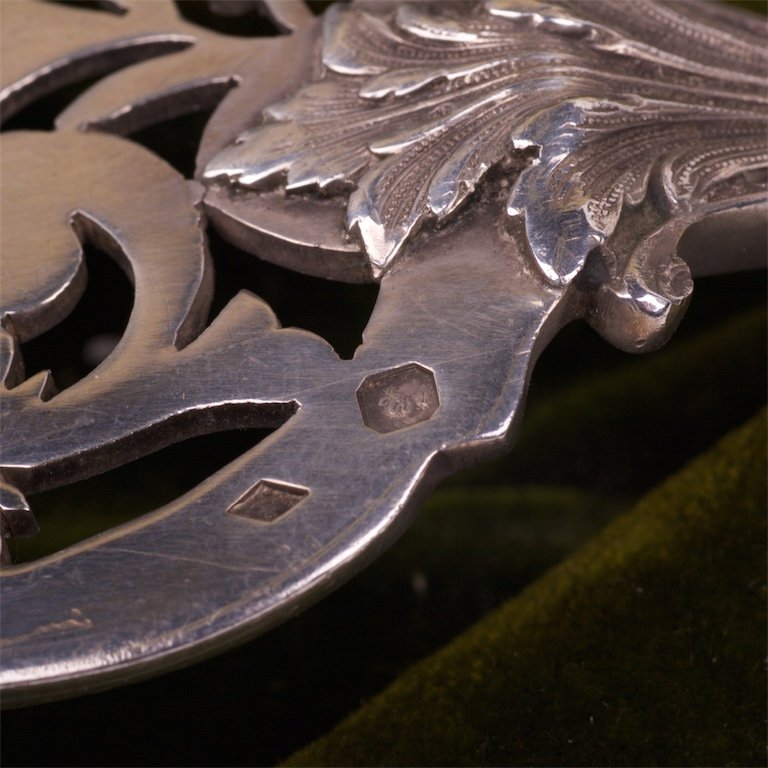 Silver serving set ot 2 pieces in a box. French. — image 4
