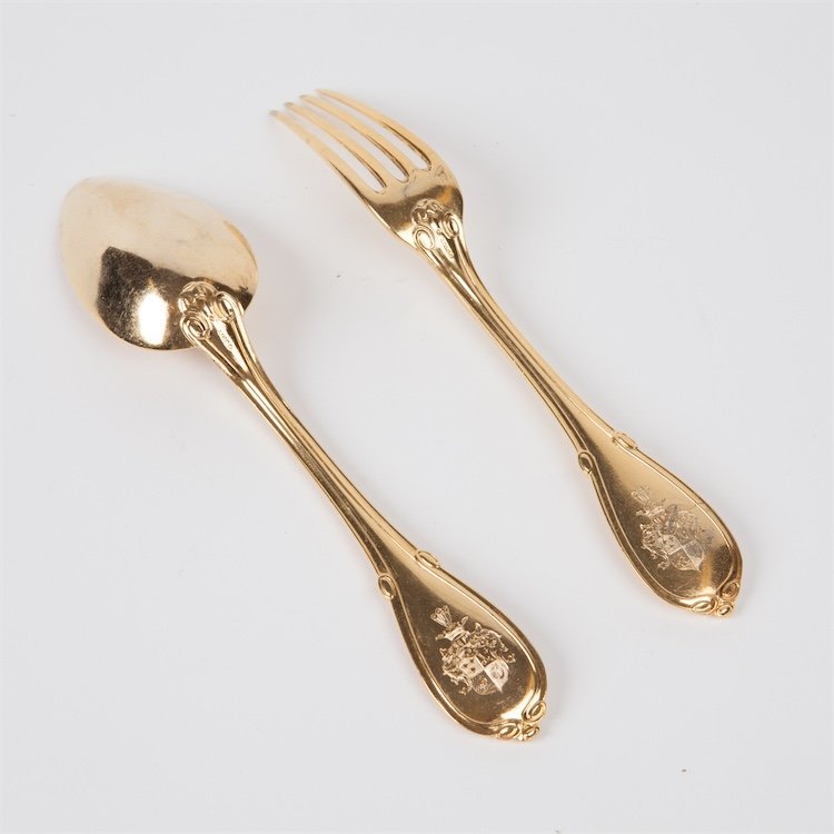 Silver set of Spoon and Fork. — image 2