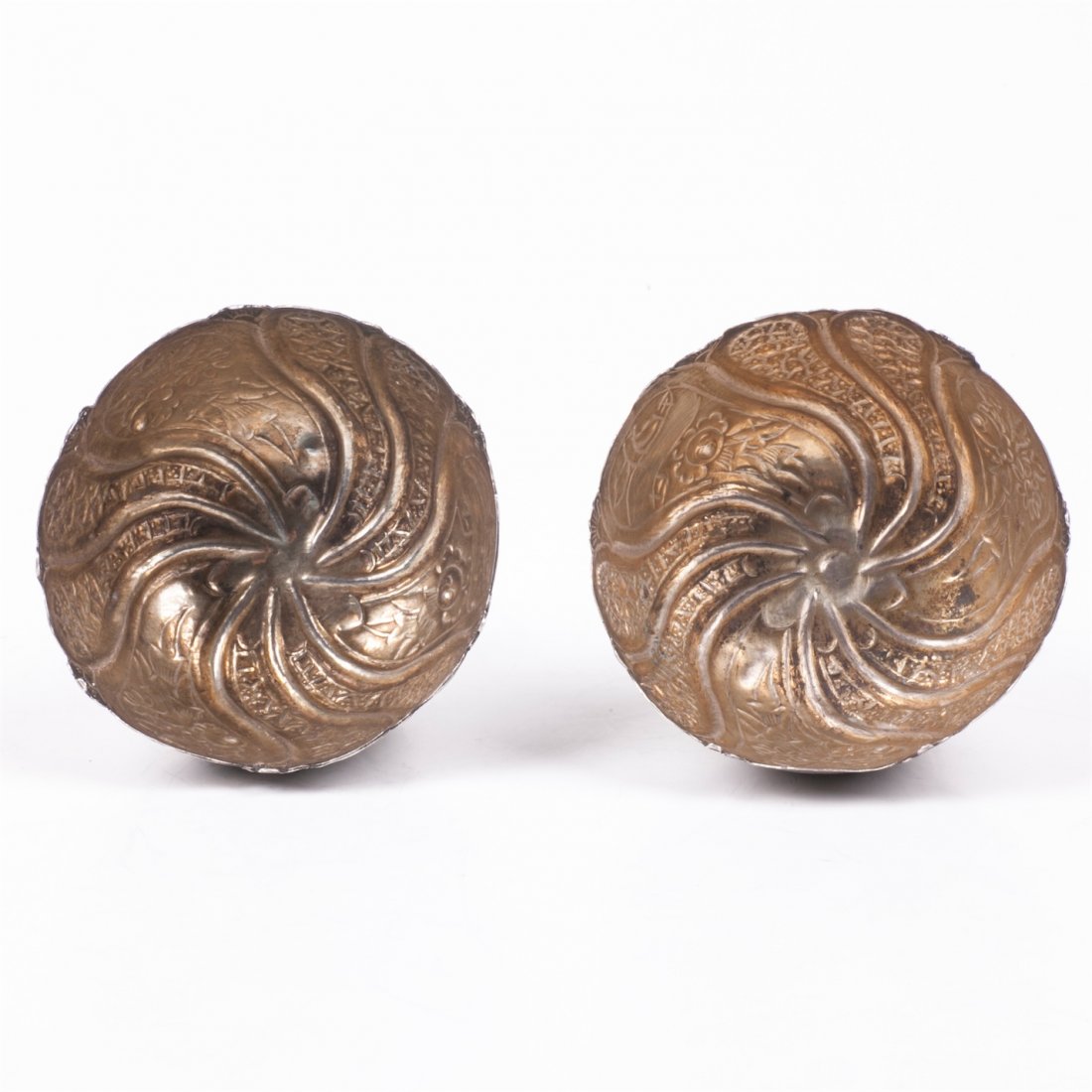Antique Turkish silver Zarf pair stands for egg — image 2