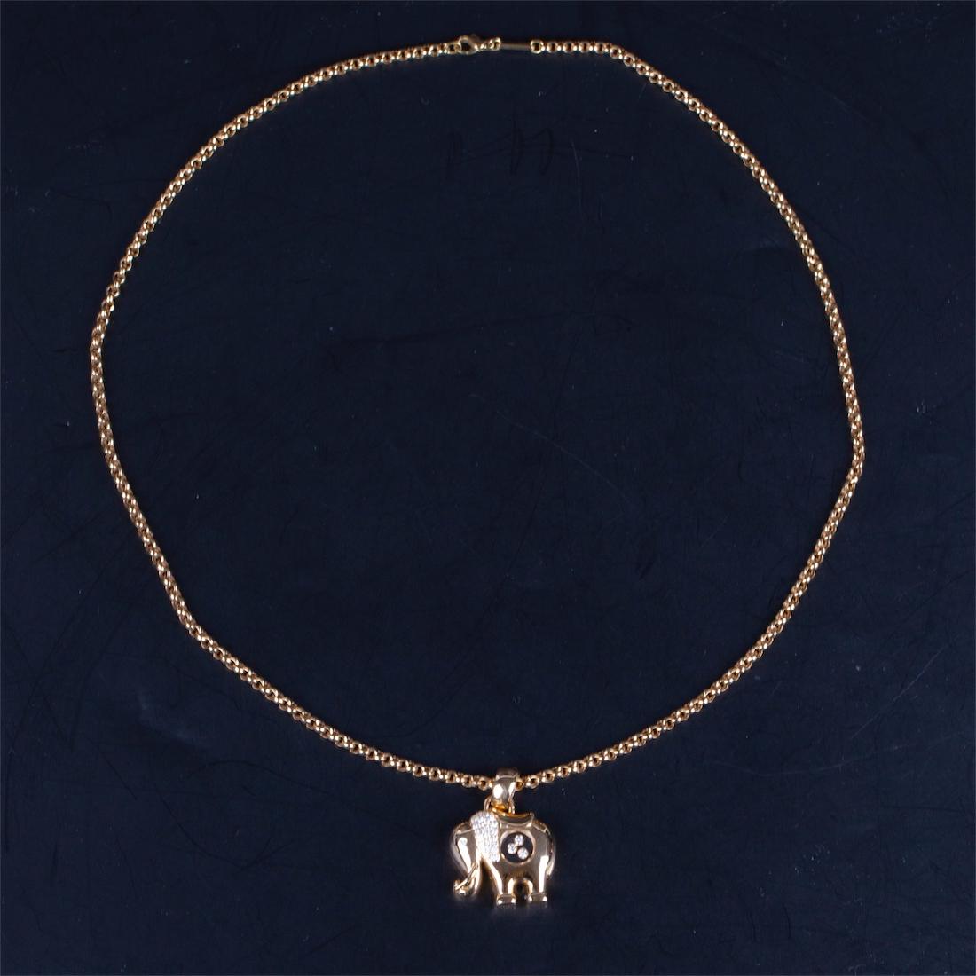 Chopard Elephant Yellow Gold 18K Pendant Happy Diamonds — image 3