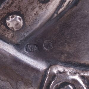 Fine Faberge silver cigar box with Bogatyr — image 4