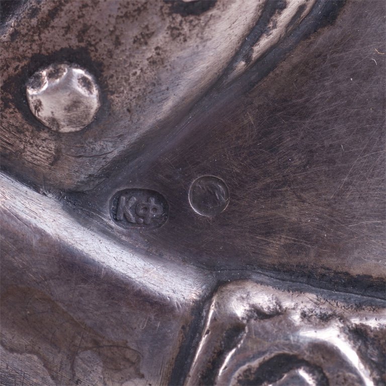 Fine Faberge silver cigar box with Bogatyr — image 4