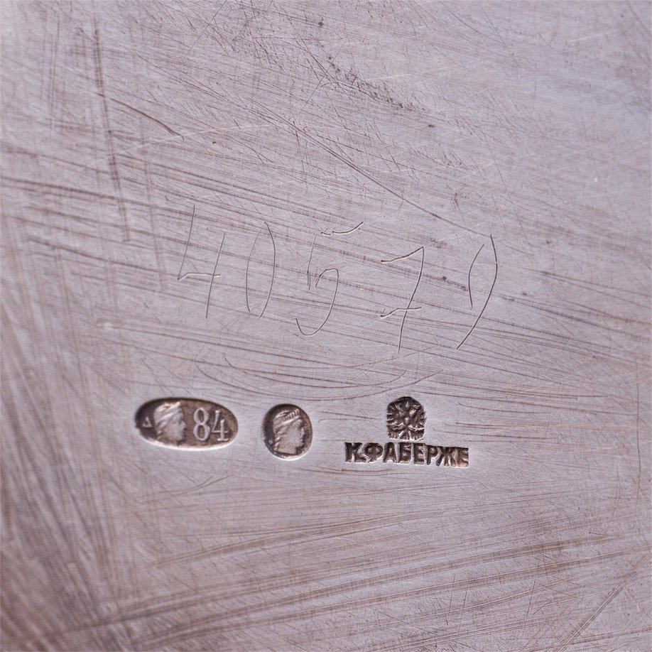 Fine Faberge silver cigar box with Bogatyr — image 8