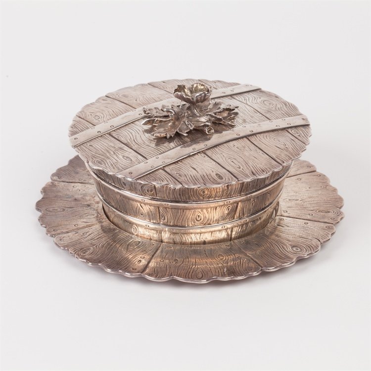 Silver butter dish. — image 1